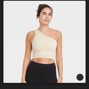 JoyLab Ribbed Seamless One-Shoulder Bra